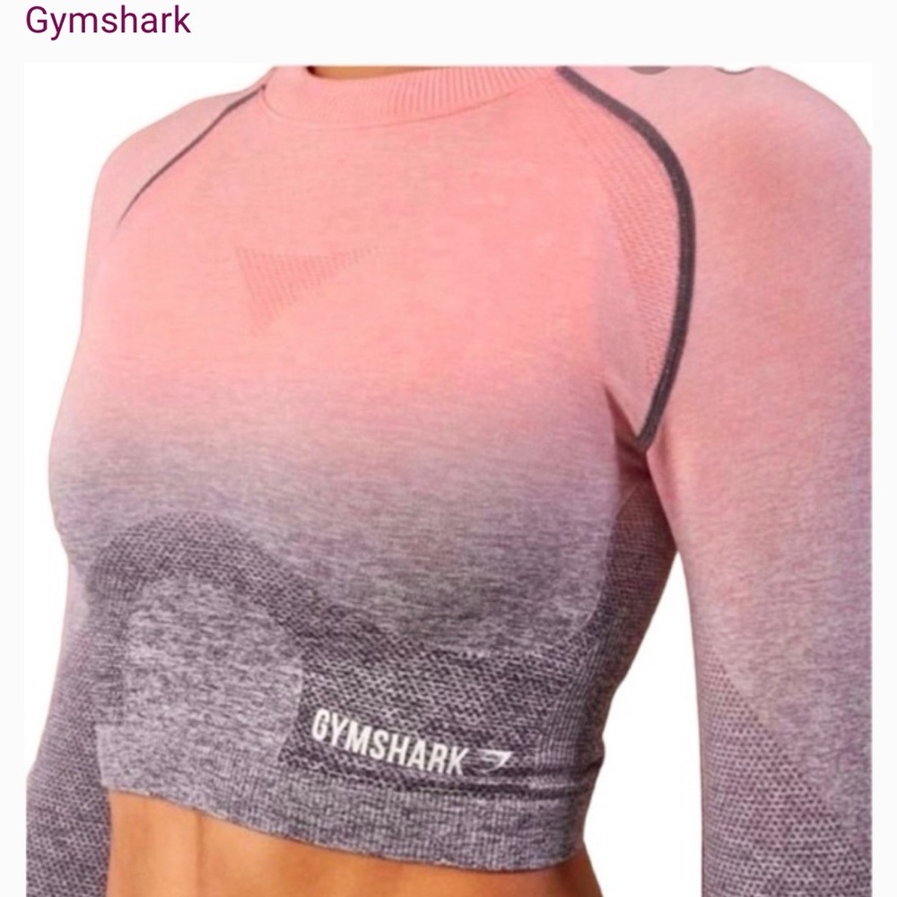 Gymshark Ombre Long Sleeve Crop Top - Size M - Picture 2 of 10
